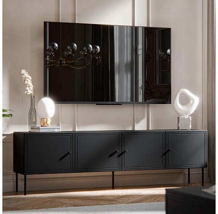 TV komoda PALAZZO BIS 200 4D, čierna TV komoda PALAZZO BIS 200 4D, čierna