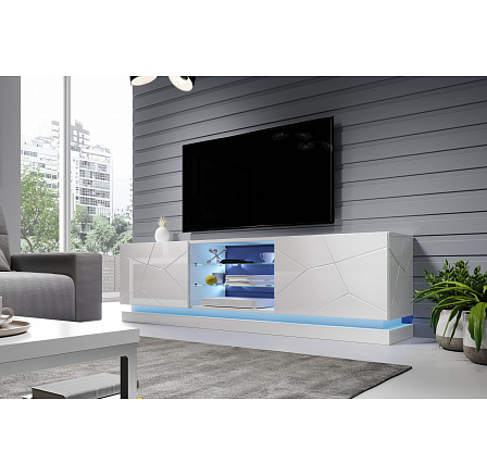 TV komoda QIU 200, biela / biely lesk TV komoda QIU 200, biela / biely lesk