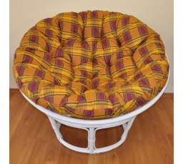 Ratanový papasan 100 cm biely, okrový