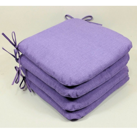 Vankúš na sedenie 40x40 cm fialová látka - sada 4 kusov
