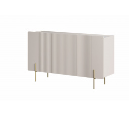 Komoda Malmi 150, kašmír / crema bianca / zlaté nohy