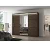 Posuvná skriňa so zrkadlom a LED osvetlením DENIS 250 Choco+Choco