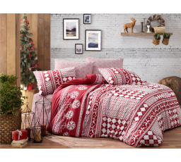 Vianočný bavlnený obliečka na vankúš Christmas red 30x40