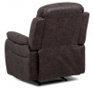 TV a relaxačné kreslo, manuálne polohovateľné, čalúnenie hnedá látka vo vintage dekore k