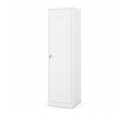 Kovová upratovacia skriňa AGNEST, 500 x 1850 x 500 mm, biela