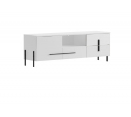 Tv komoda JUSTINE, biela / biely lesk 