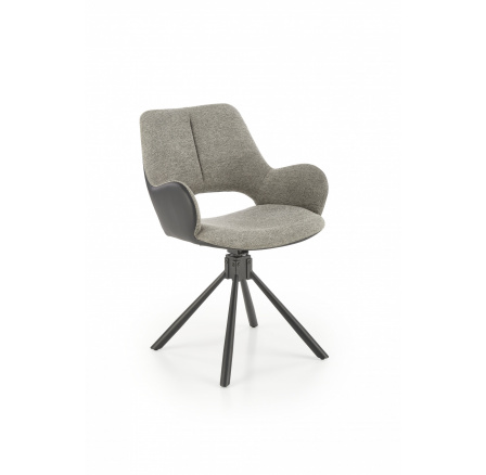 Jedálenská otočná stolička K494, sivá/čierna