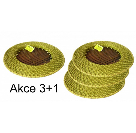 Bambusovo ratanový podnos zelený Akcia 3+1