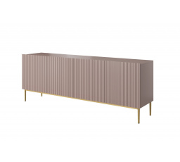 Komoda Nicole 200 cm - staroružová MDF / zlaté nohy