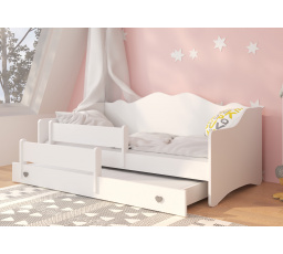 Manželská posteľ s matracom EMKA II sivá, biela 160x80 Biela