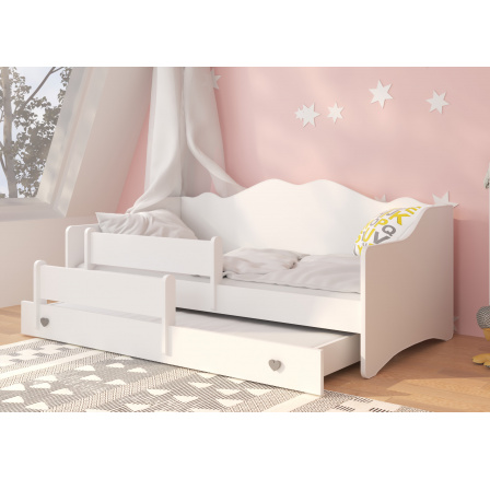 Manželská posteľ s matracom EMKA II sivá, biela 160x80 Biela