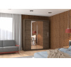 Posuvná skriňa so zrkadlom DALLAS 180 Choco+Choco