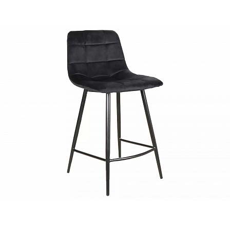 Barová stolička MILA H-2 Velvet, čierna Bluvel 19/čierna matná