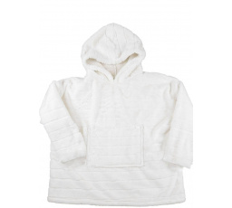 Mikina / snuddie zo syntetickej kožušiny biela