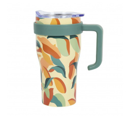 Termohrnček Mini Miami Floral so zelenou rukoväťou
