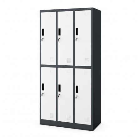Šatníková skriňa antracitovo-biela s 6 boxmi IGOR, 900 x 1850 x 450 mm Šatníková skriňa antracitovo-biela s 6 boxmi IGOR, 900 x 1850 x 450 mm