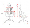 Ergonomické kancelárske herné kreslo Basic, bielo-čierne