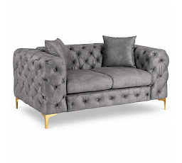 Pohovka SORRENTO 2S Dvojmiestna Sivá Zamatová