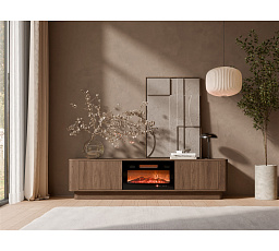 TV komoda DARCO 180 s elektrickým krbom, Elegant orech