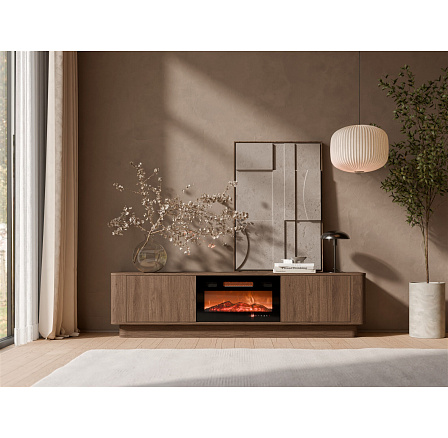 TV komoda DARCO 180 s elektrickým krbom, Elegant orech TV komoda DARCO 180 s elektrickým krbom, Elegant orech