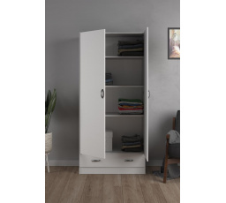 Šatní skriňa PEGI 2d1s 403, Biela