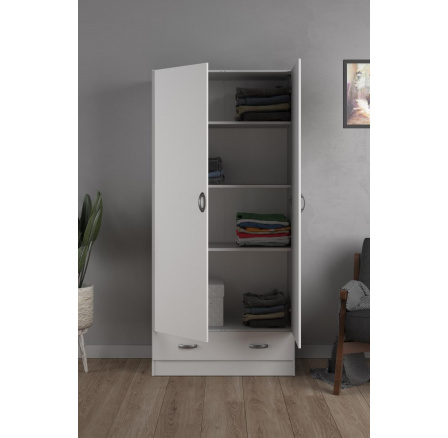 Šatní skriňa PEGI 2d1s 403, Biela
