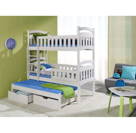 Detská poschodová posteľ z masívneho dreva DOMINIK III