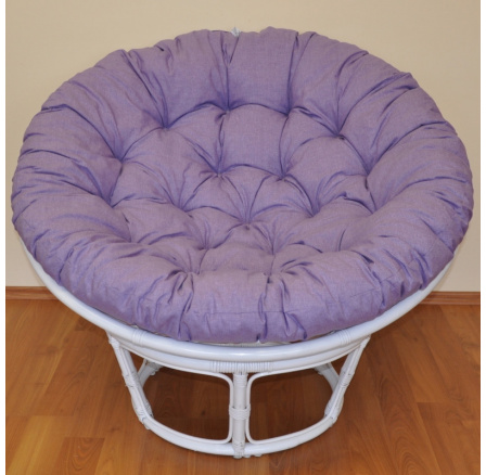 Ratanový papasan 100 cm biely, fialové odlesky Ratanový papasan 100 cm biely, fialové odlesky