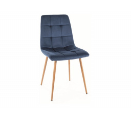 KRESLO MILA D VELVET DĽB RÁM/ NAVY BLUE BLUVEL 86