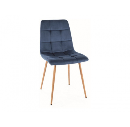 KRESLO MILA D VELVET DĽB RÁM/ NAVY BLUE BLUVEL 86