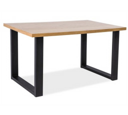 Stôl UMBERTO NATURAL dýha dub/čierna 150x90