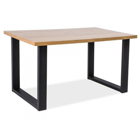 Stôl UMBERTO NATURAL dýha dub/čierna 150x90