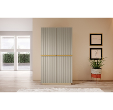 Skriňa Nicole 100 cm s nádobou - kašmír / zlaté úchyty Skriňa Nicole 100 cm s nádobou - kašmír / zlaté úchyty