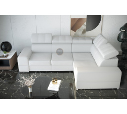 Rohová sedacia súprava ROYAL II 280×210 - biela eko koža, pravá