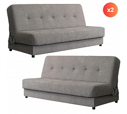 Sada 2x Rozkladacia pohovka ARUBA Sivá