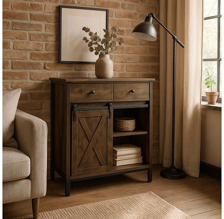 Komoda so zásuvkami COLE 70 cm Dub Rustikálny/Čierny