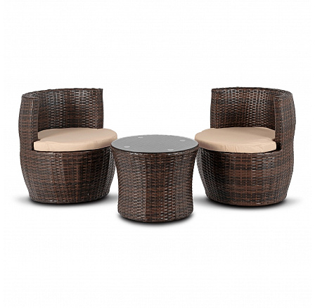 Súprava Záhradného Nábytku FRIO Hnedá/Béžová