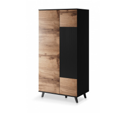 Šatní skriňa RANDOM S-1, dub wotan/čierna