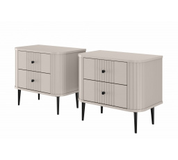 Sada nočných stolíkov Vesper 56 cm - kašmír / čierne nohy
