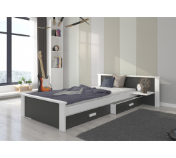 Posteľ s matracom ALDEX SHELF 180x80 Biela+Uhlíková