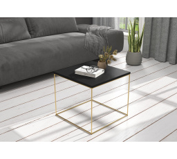 Konferenčný stolík ELENA 50x50 Zlatý+Čierny