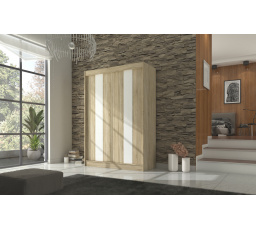 Posuvná skriňa s lacobelom KAREN 150 Sonoma+White Lacobel