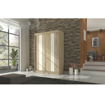 Posuvná skriňa s lacobelom KAREN 150 Sonoma+White Lacobel Posuvná skriňa s lacobelom KAREN 150 Sonoma+White Lacobel