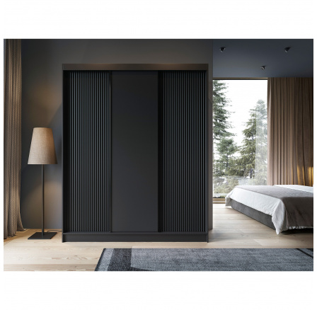 Posuvná skriňa PRESCCO III, Čierna