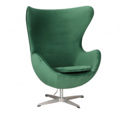 Fotel Jajo Velvet zielone/ srebrna        podstawa