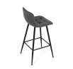 Stolička barová, sivá látka, štvornohá kovová podnož, čierny mat