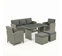 Zahradní sestava 140x70x60cm, polyratan, šedá, AZS-A1719 GREY
