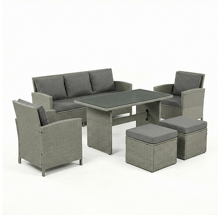 Zahradní sestava 140x70x60cm, polyratan, šedá, AZS-A1719 GREY Zahradní sestava 140x70x60cm, polyratan, šedá, AZS-A1719 GREY