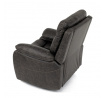 TV a relaxačné kreslo s elektrickým ovládaním, kávový látkový poťah vo vintage dekore, 1 motor 240V