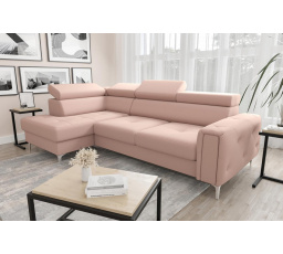 Rohová sedacia súprava s funkciou spania ORION 165x255 - ružová, ľavá